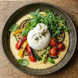 Marinierte Burrata mit Grillgemüse