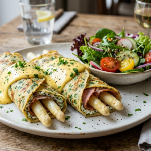 Spargel im Crepemantel