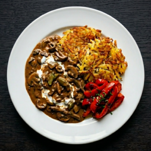 Rindergeschnetzeltes Stroganoff