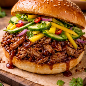 Pulled Pork Sandwich Asian Style