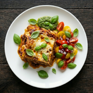 Lasagne mit Tomatensalat