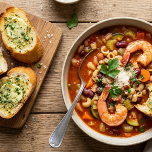 Minestrone mit Crevetten