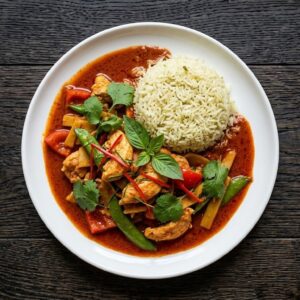Rotes Thaicurry mit Poulet