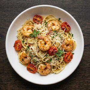 Spaghetti Aglio e Olio mit Crevetten